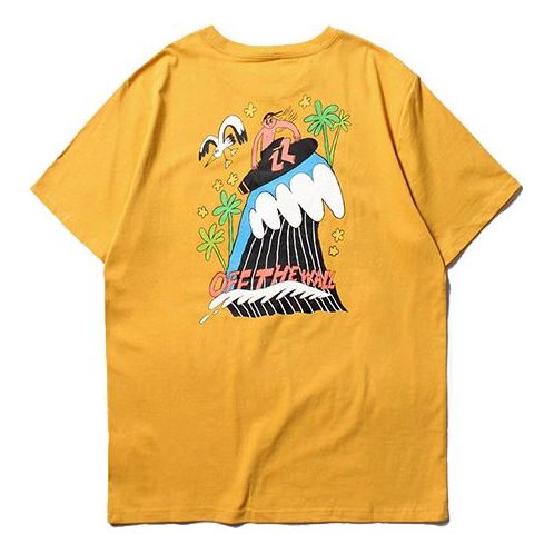 Men's Vans Asian Artist Crossover Series Printing Short Sleeve Yellow VN0A4RAY50X