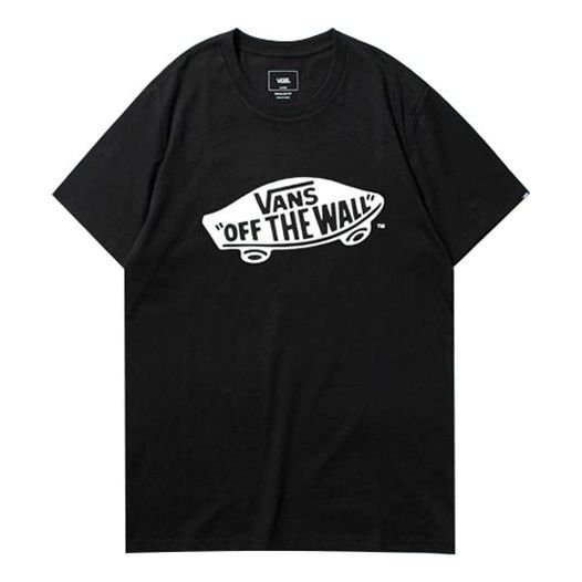 Vans Off The Wall Classic Printing Short Sleeve Couple Style Black VN0A4MM7BLK
