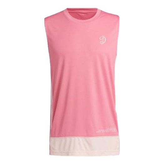 adidas Casual Breathable Sleeveless Basketball Sports Vest Rose Red H50844