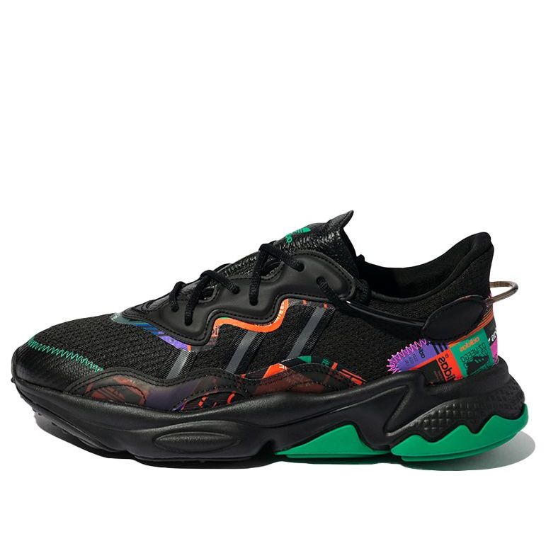 adidas Originals Ozweego Casual Shoes 'Black Green Multi-Color' GX2715