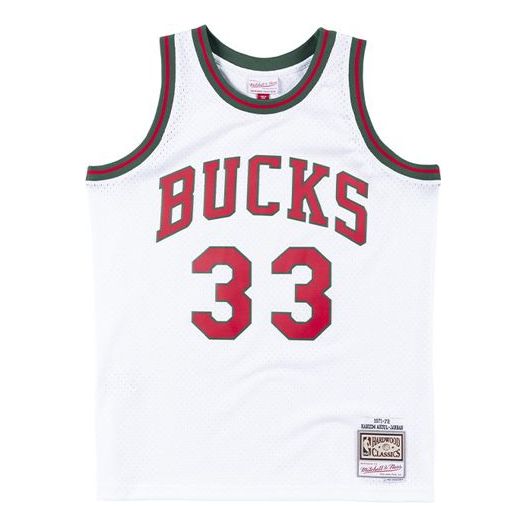 Mitchell & Ness NBA Swingman Jersey 'Milwaukee Bucks - Kareem Abdul-Jabbar 1971-72' SMJYAC18108-MBUWHIT71KAB