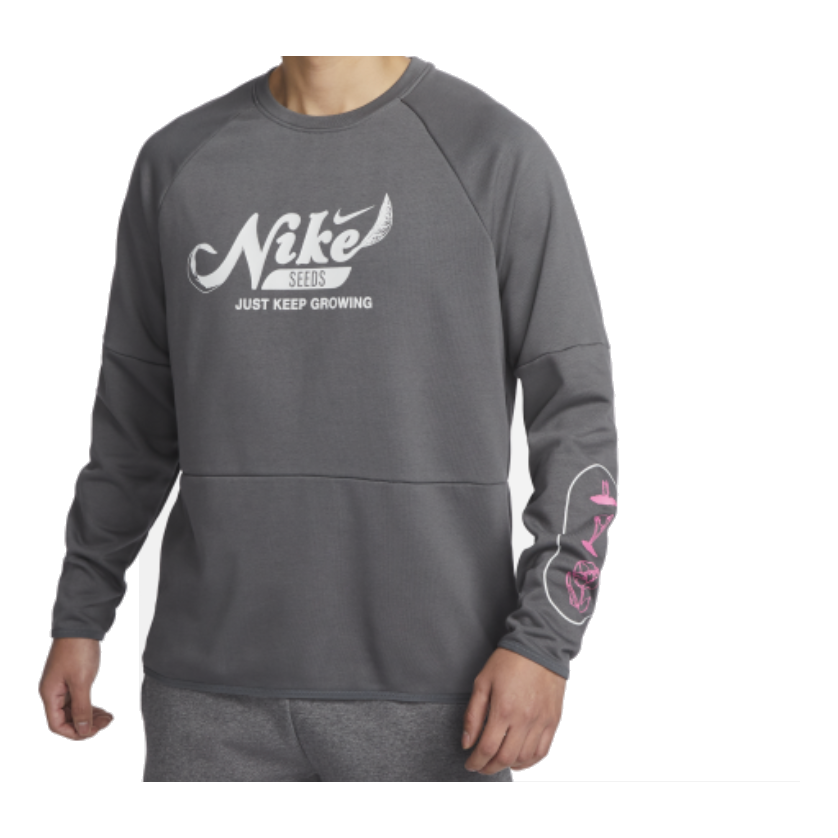 Nike Dri-Fit Fleece Fitness Crew Neck Top 'Iron Grey' FN3290-068