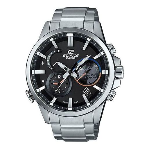 CASIO Quartz Waterproof EDIFICE Mens SilverBlack Analog EQB-600D-1A2021