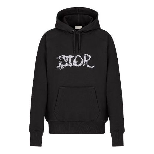Men's DIOR x PETER DOIG Crossover FW21 Logo Embroidered Pullover Black 143J683B0531-C980