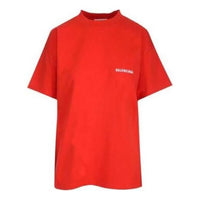 Balenciaga Logo Regular Fit T-Shirt 'Bright Red' 612965TMVF43168