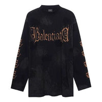 Balenciaga Heavy Metal Long Sleeve T-Shirt Oversized Fit 'Black Faded' 739783TOVE11055