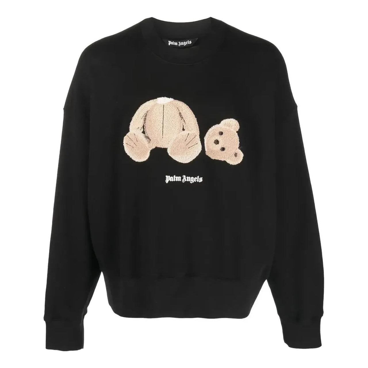 Palm Angels Bear Motif Crew-Neck Sweatshirt 'Black' PMBA026C99FLE0021060