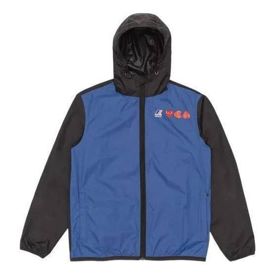 COMME des GARCONS PLAY FW25 K-Way Full Zip Hoodie 'Blue Black' AZ-J505-051-2