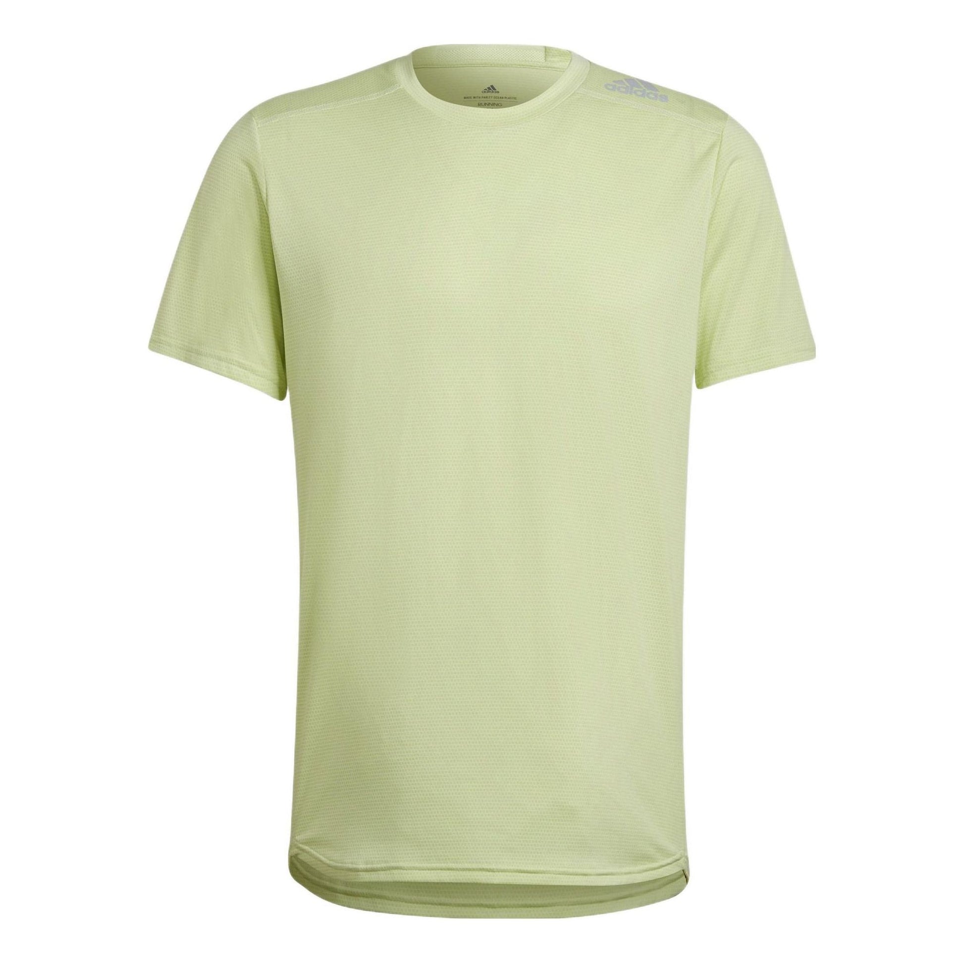 Men's adidas Solid Color Logo Sports Round Neck Short Sleeve Acid Green T-Shirt HC9829