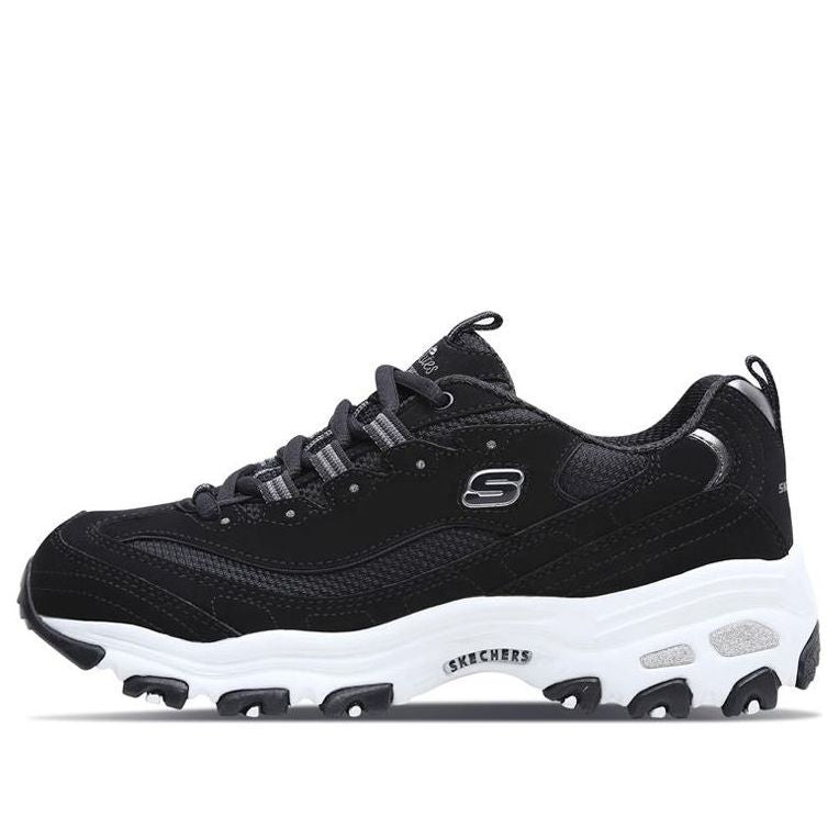 (WMNS) Skechers D lites Sneakers Black/Silver 11930-BLK