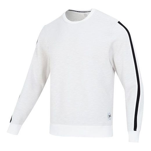 Under Armour Essential Fleece Heritage Crew Sweatshirt 'Onyx White' 1373814-112