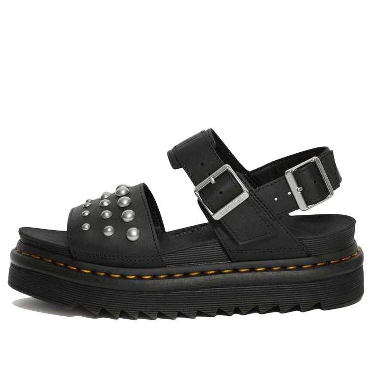 (WMNS) Dr. Martens Voss Leather Studded Sandals 'Black' 25454001