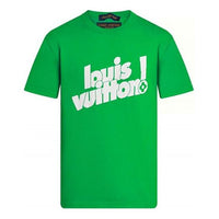 Men's LOUIS VUITTON Round Neck Logo Alphabet Printing Classic Short Sleeve Green 1A97OB