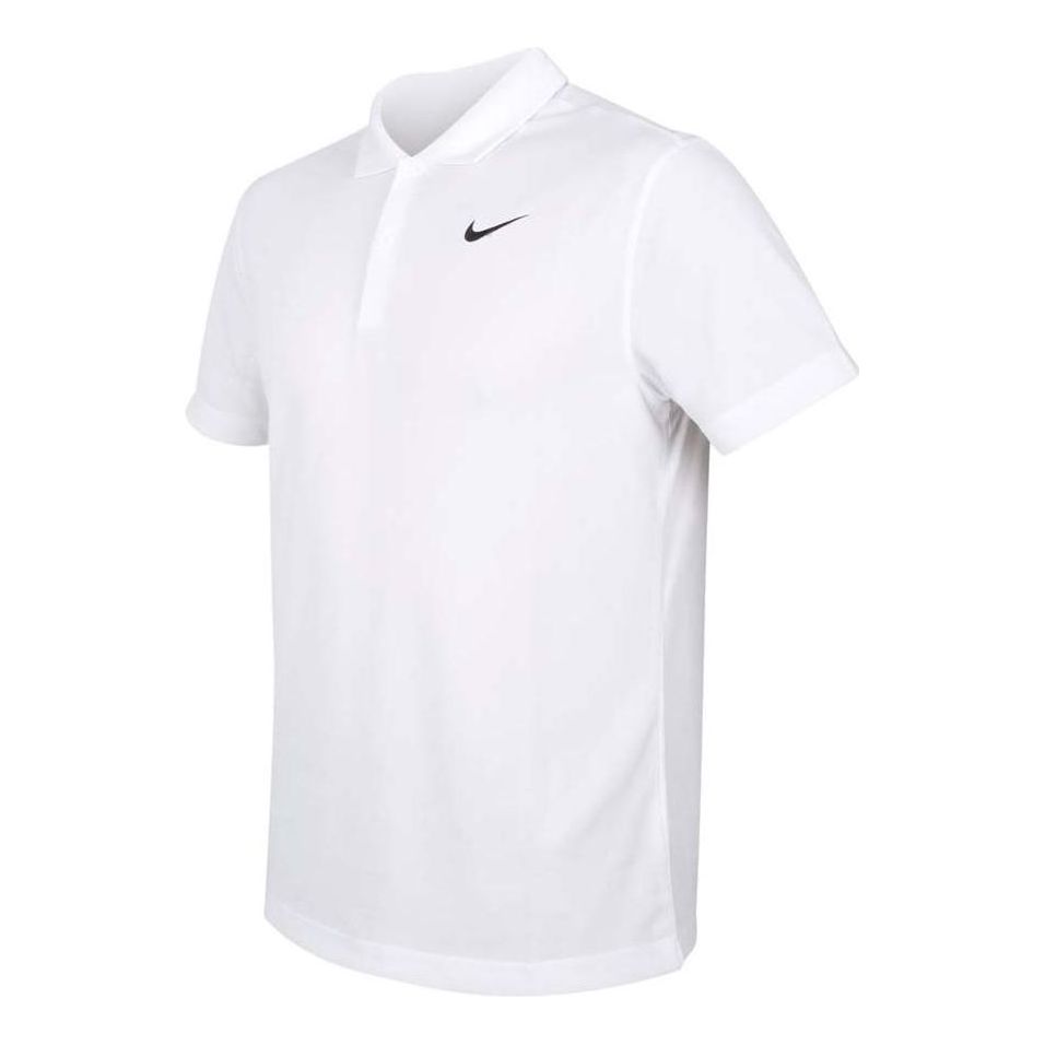 Men's Nike Small Logo Solid Color Short Sleeve White Polo Shirt DH0858-100