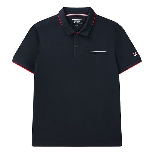 FILA Red Colorblock Logo Short Sleeve polo Blue F11M121120F-NV