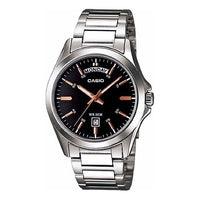 CASIO Waterproof Stainless Steel Strap Quartz Mens Black Analog MTP-1370D-1A2