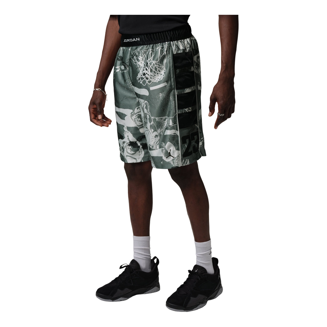 Jordan Brooklyn Cat Scratch Shorts 'Black Vast Grey White' IQ2156-010