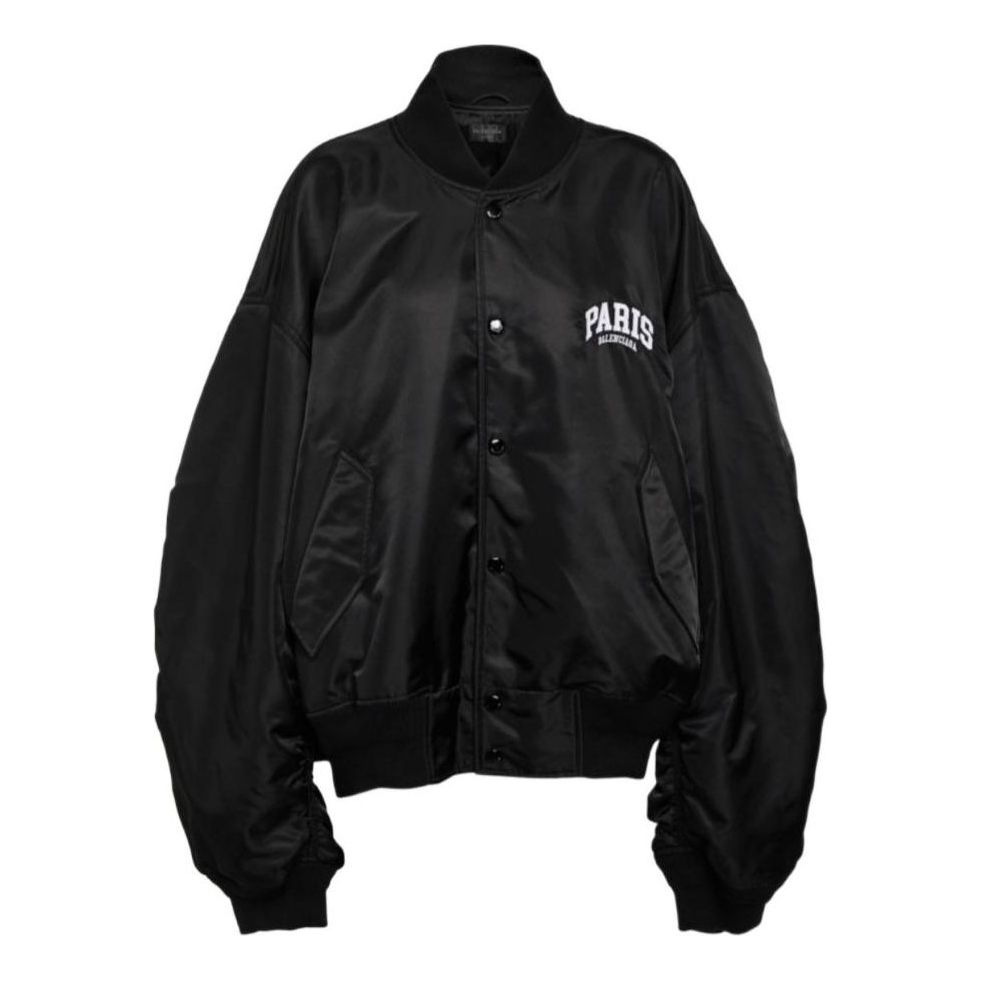 (WMNS) Balenciaga Paris Varsity Jacket 'Black' 768924TNO271000