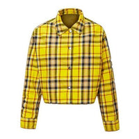 (WMNS) Converse Reversible Plaid Shirt Jacket 'Yellow' 10019436-A03