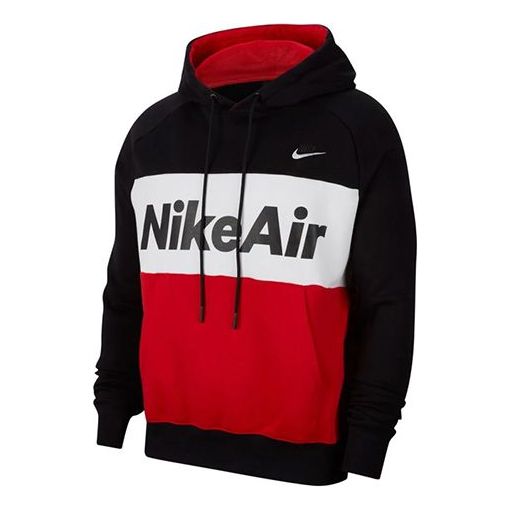 Men's Nike Air Contrasting Colors Logo Printing Sports Black White Red Colorblock CJ4824-011