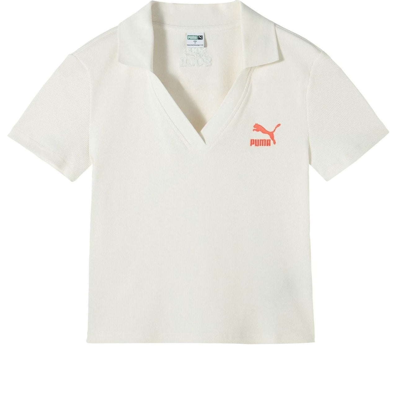 (WMNS) PUMA Logo Polo Shirt 'Beige Red' 626863-65