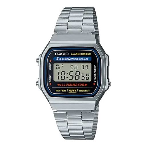 Casio Retro Fashion Digital Watch 'Silver Black Blue' A168WA-1A2WJR