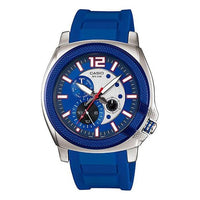 Men's CASIO Dress Series 50m Waterproof Resin Strap Quartz Movement Watch Mens Blue Analog MTP-1316B-2AV