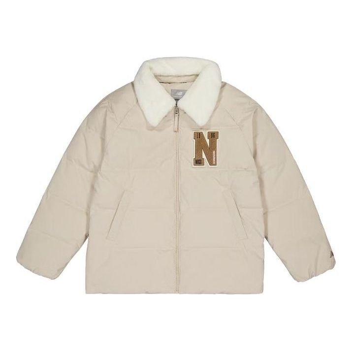 (WMNS) New Balance Warm Heavy Puffer Coat 'Beige White' NPD4E122-LBE