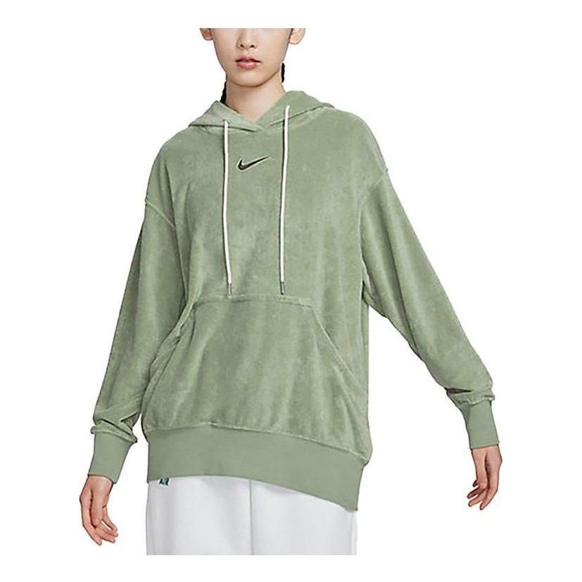 (WMNS) Nike Terry Drawstring Hoodie 'Green' DV7825-386