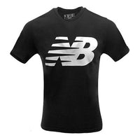 New Balance Men's New Balance Knit Breathable Athleisure Casual Sports LOGO Printing Short Sleeve Black MT91923-BK