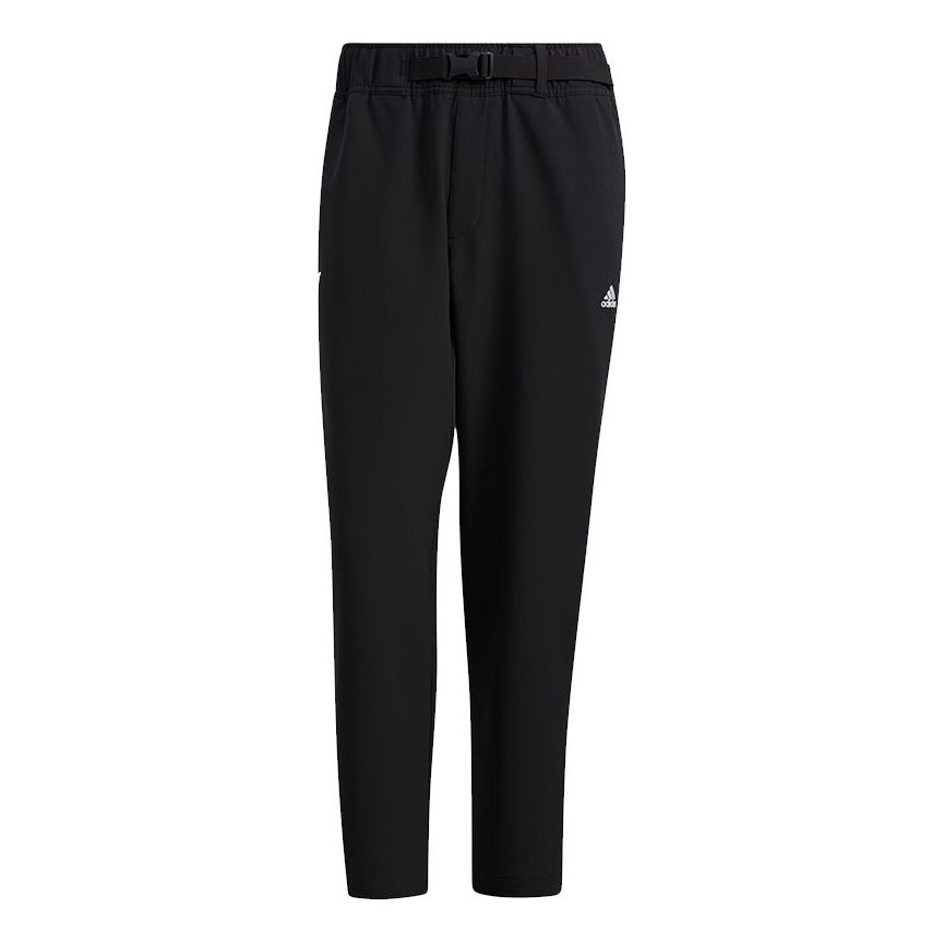 Men's adidas Wj Wv Reg Pnts Belt Solid Color Sports Pants/Trousers/Joggers Black H39279