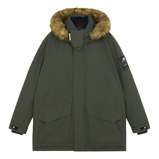 New Balance Warm Hooded Down Jacket 'Green' 5PB42201-KH