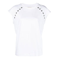 (WMNS) Alexander McQueen Eyelet T-shirt 'Optical White' 728153-QLAB7-9000