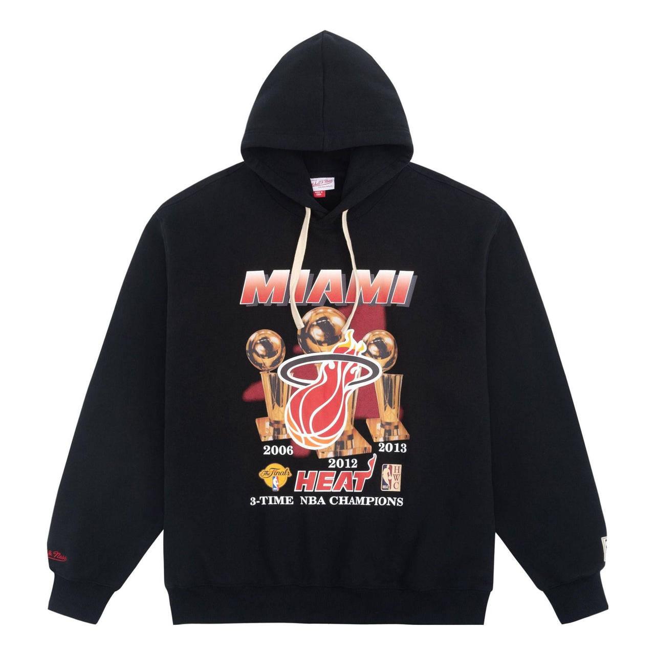Mitchell & Ness x NBA Miami Heat 3 Times Champion Hoodie 'Black' MNJYFWHD23095002