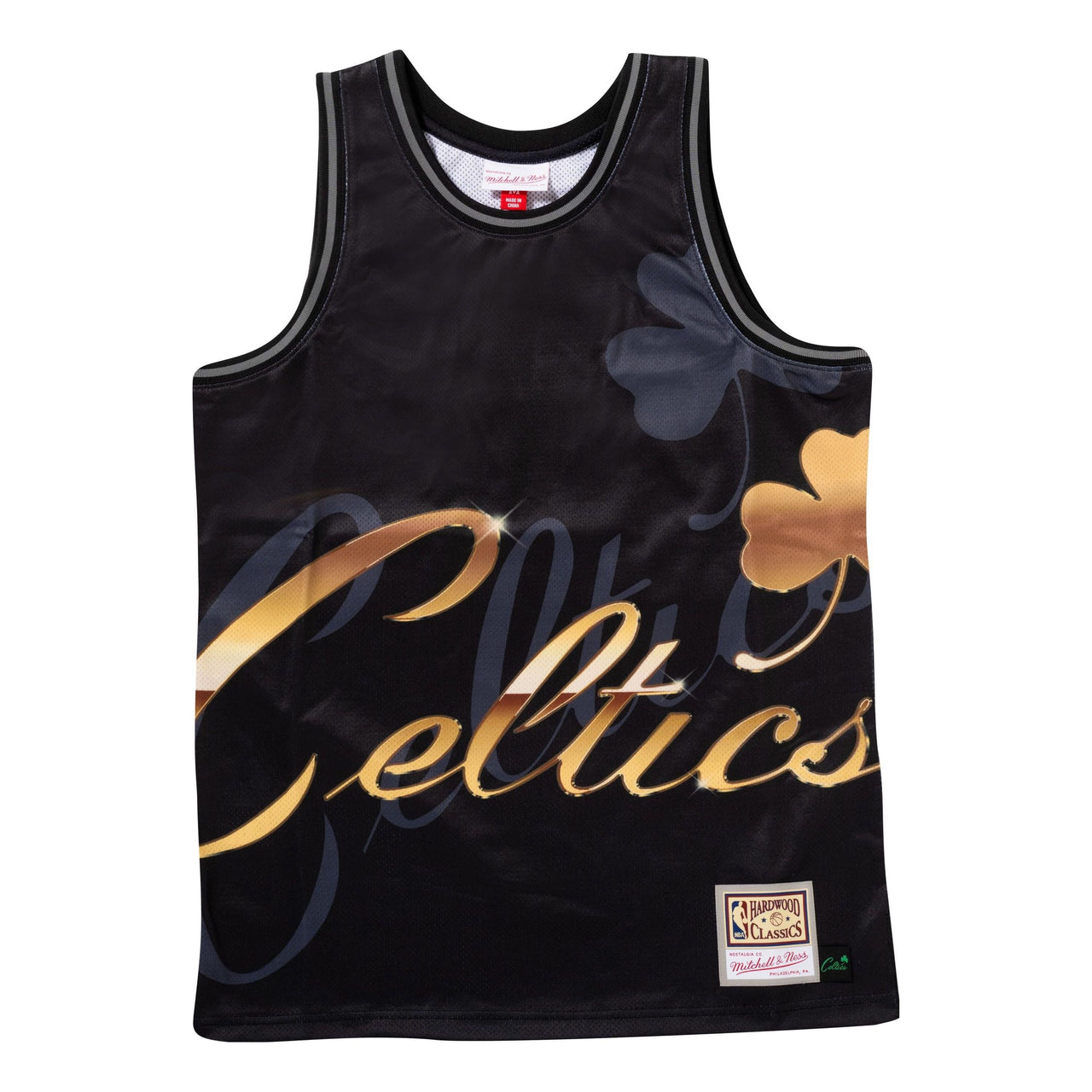 Mitchell & Ness x NBA Boston Celtics Big Face 4.0 Tank 'Black Gold' TMTK1258-BCEYYPPPBLCK