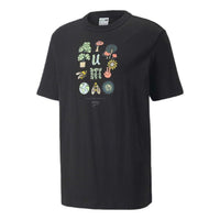PUMA Downtown Graphic Tee Funny Printing Round Neck Short Sleeve Black 535400-01