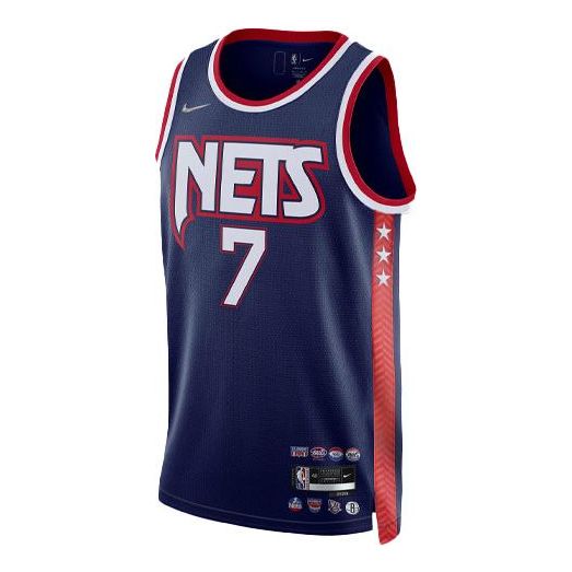 Men's Nike NBA 75 Anniversary Retro Basketball Jersey/Vest SW Fan Edition Brooklyn Nets Durant No. 7 Navy Blue DB4018-492