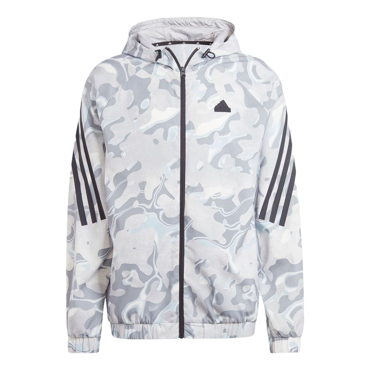 adidas Future Icons Allover Print Full-Zip Hoodie Jackets 'White' IB6124