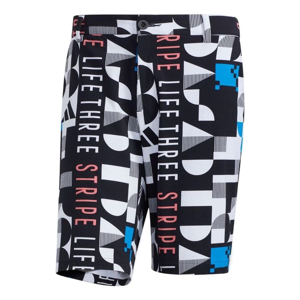 adidas Pattern Printing Straight Shorts Japanese Version Men's Black HA3286