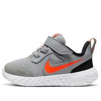 (TD) Nike K Revolution 5 Running Shoes Gray/Orange BQ5673-007
