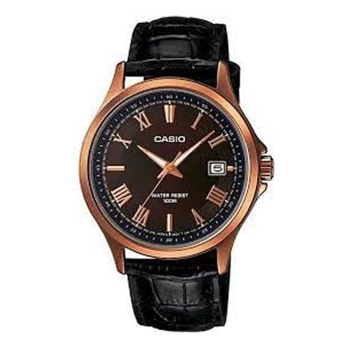 CASIO Male DRESS Japan / South Korea Fashion Mens BlackGold Analog MTP-1383RL-5A