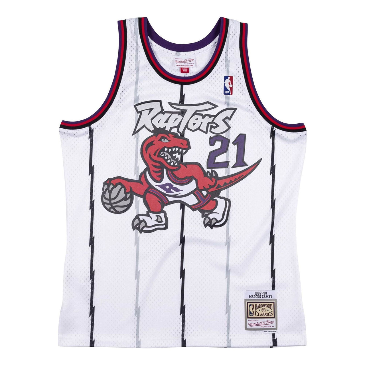 Mitchell & Ness Swingman Jersey Toronto Raptors 1997-98 Marcus Camby 'White' SMJYLG19078-TRAWHIT97MCM