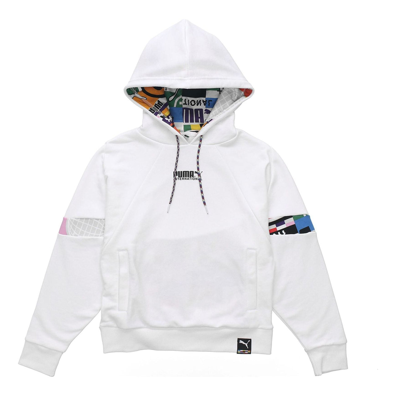(WMNS) PUMA International Hoodie 'White Black' 531351-02