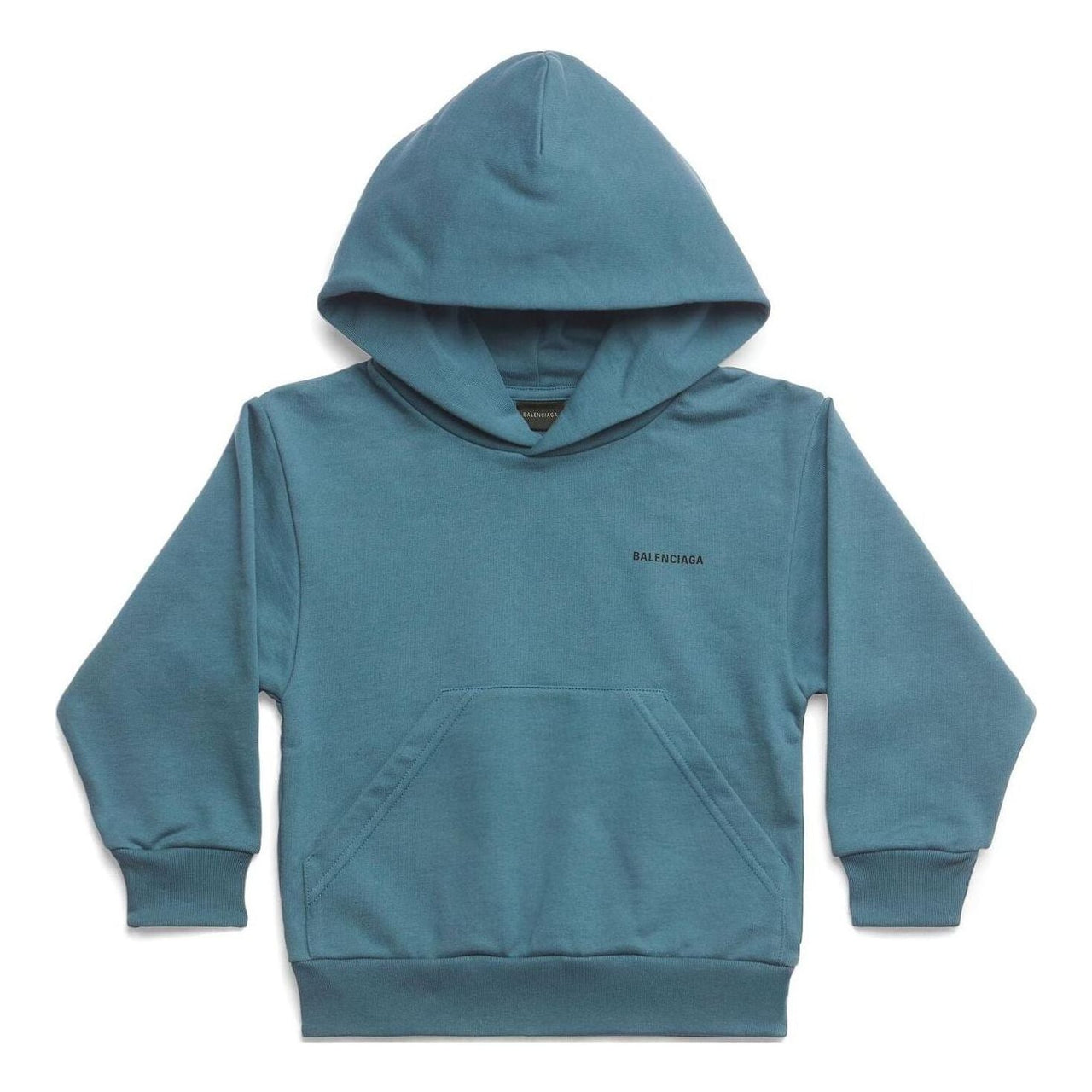 Balenciaga Logo Print Cotton Hoodie 'Blue' 682019TOVK64005