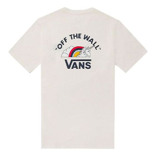 Vans Printing Loose Casual Short Sleeve Couple Style White VN0A54L9FS8