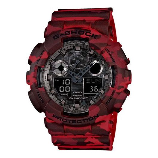 CASIO G-Shock Analog-Digital 'Red' GA-100CM-4A