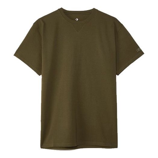 Men's Converse x Kim Jones Crossover Small Label Solid Color Sports Round Neck Short Sleeve Olive Green 10021732-A02