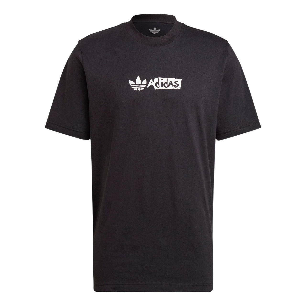 adidas originals Solid Color Logo Sports Short Sleeve Black HT1657