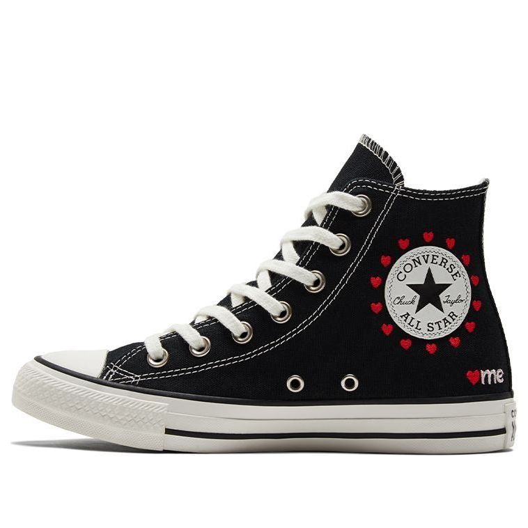 (WMNS) Converse Chuck Taylor All Star High 'Embroidered Hearts - Black' A01602C