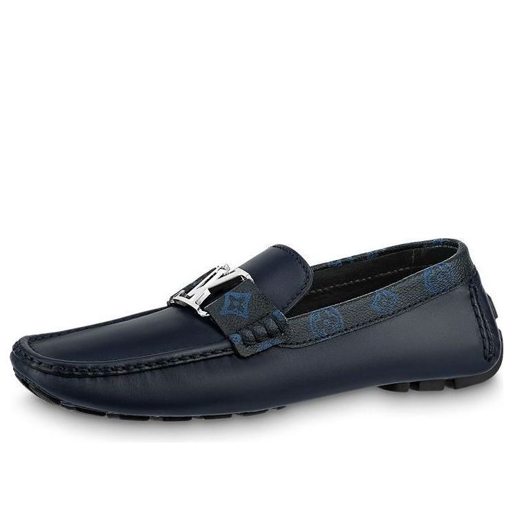 LOUIS VUITTON LV Monte Carlo Moccasin Shoes 'Navy with Monogram Collar' 1AANOW